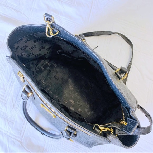 Michael Kors black large Sophie satchel tote bag structured large purse - Picture 4 of 8